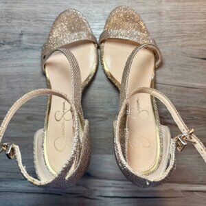 Jessica Simpson Gold Sparkly Heels